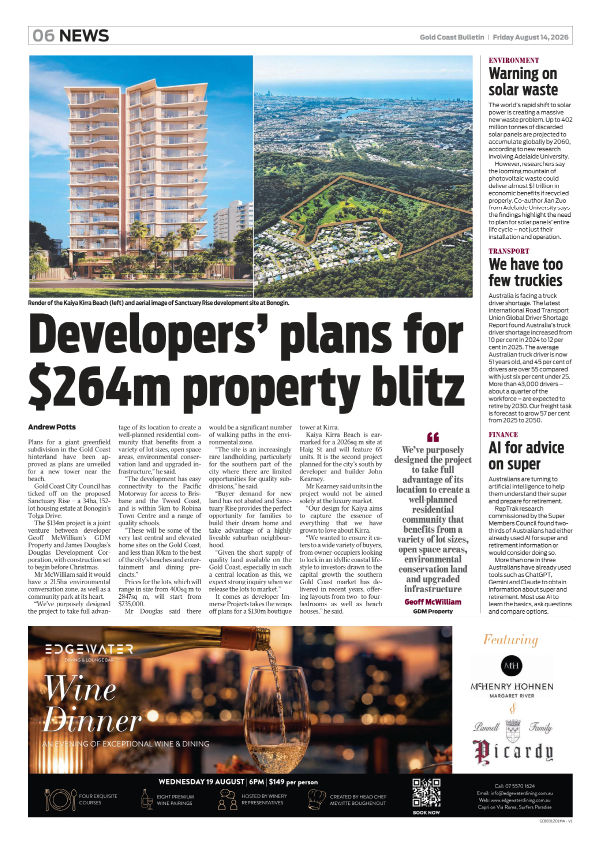 Gold Coast Bulletin Article